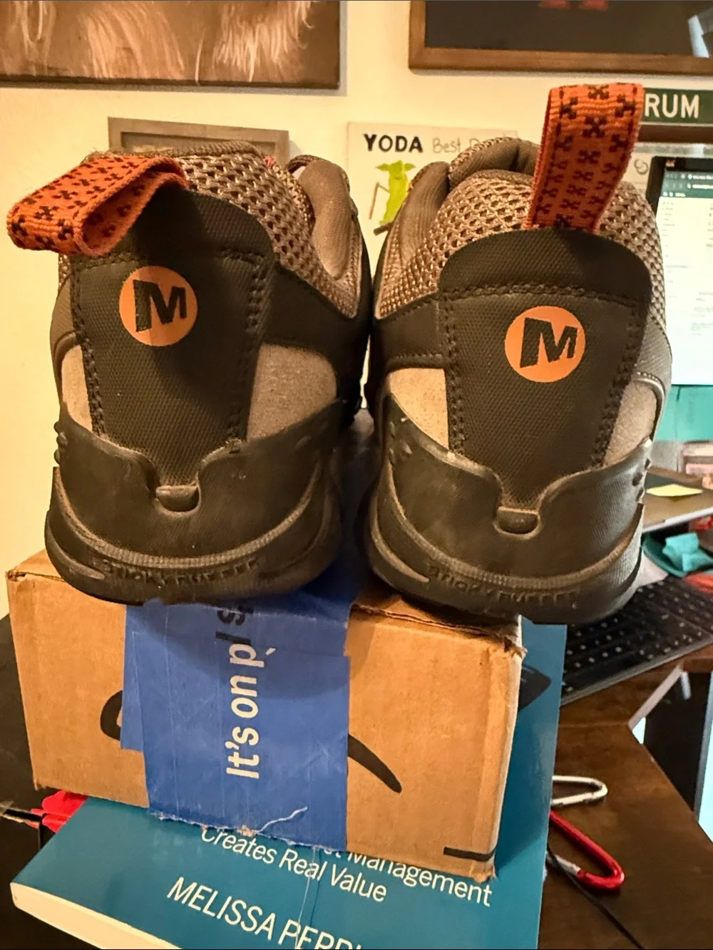 Merrell Crosslander Men’s Gray/Tan and Orange Trail Shoes